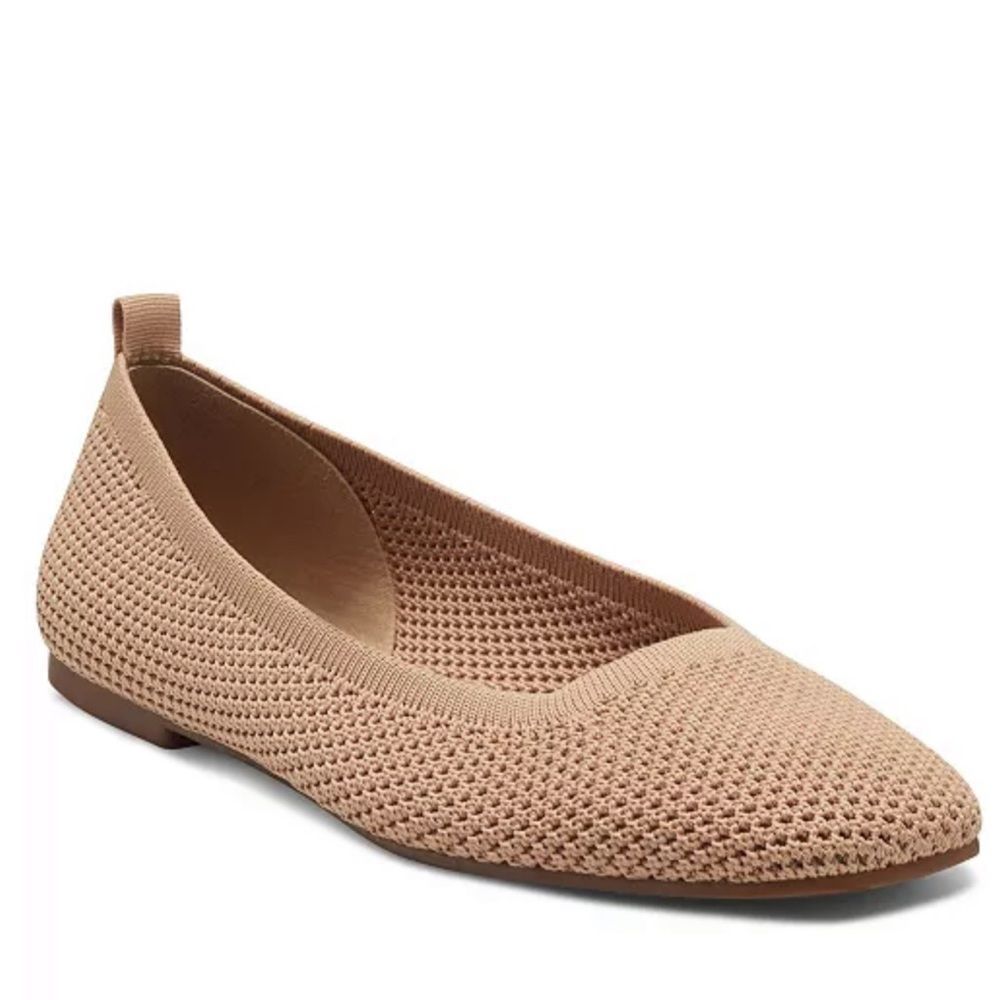Lucky Brand Women's Knit Pointed Flats in Taupe